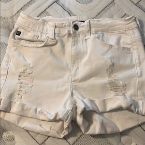 White denim shorts